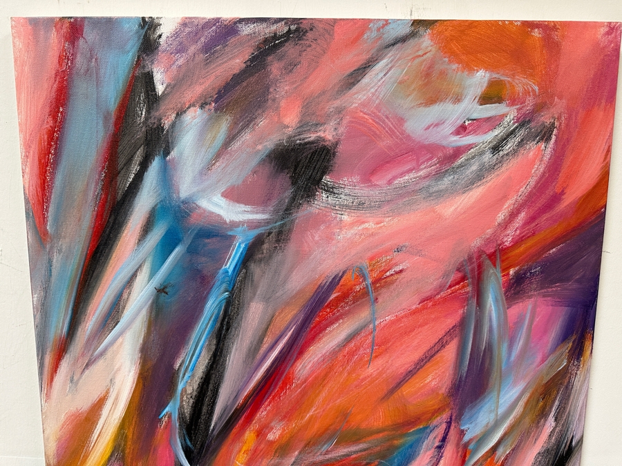 Gerrit Greve (1948-2024, Cardiff by the Sea, CA) Original Acrylic Painting On Canvas Titled 'Abstract Series 108' 2016 Signed Verso 24 X 36 Estimate $800 - $1,100 [Photo 4]