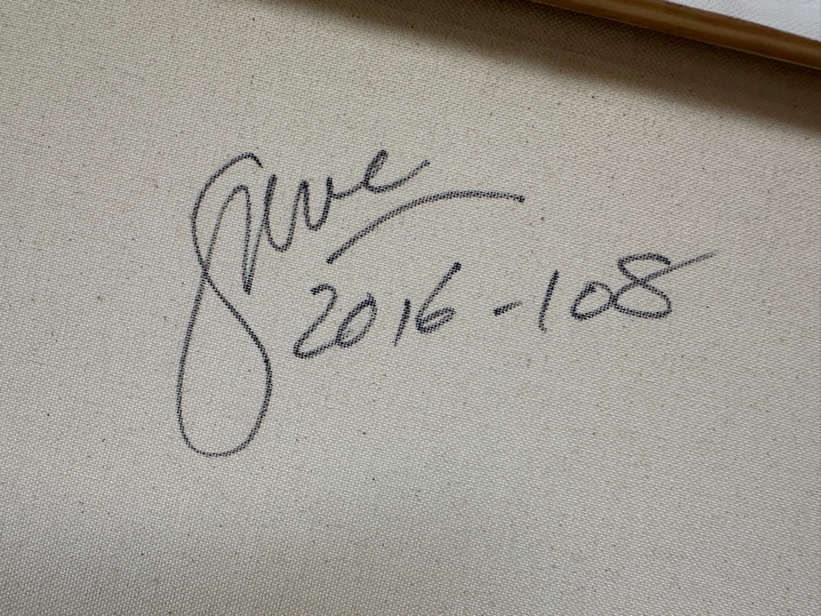 Gerrit Greve (1948-2024, Cardiff by the Sea, CA) Original Acrylic Painting On Canvas Titled 'Abstract Series 108' 2016 Signed Verso 24 X 36 Estimate $800 - $1,100 [Photo 7]