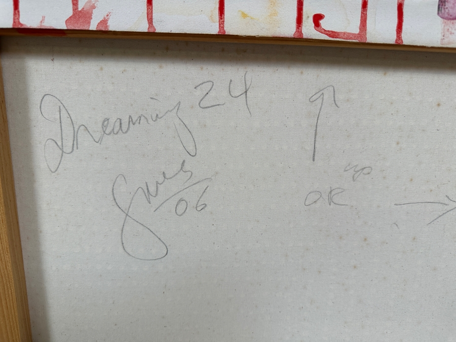 Gerrit Greve (1948-2024, Cardiff by the Sea, CA) Original Acrylic Painting On Canvas Titled 'Dreaming 24' 2006 Signed Verso 24 X 36 Estimate $800 - $1,100 [Photo 8]