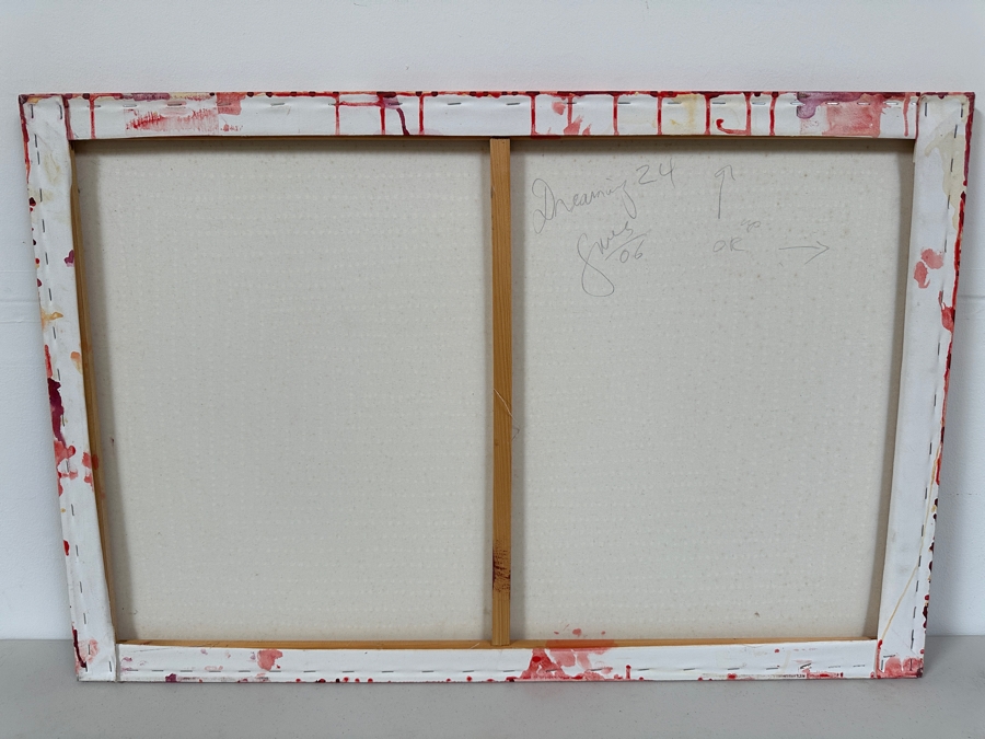 Gerrit Greve (1948-2024, Cardiff by the Sea, CA) Original Acrylic Painting On Canvas Titled 'Dreaming 24' 2006 Signed Verso 24 X 36 Estimate $800 - $1,100 [Photo 7]