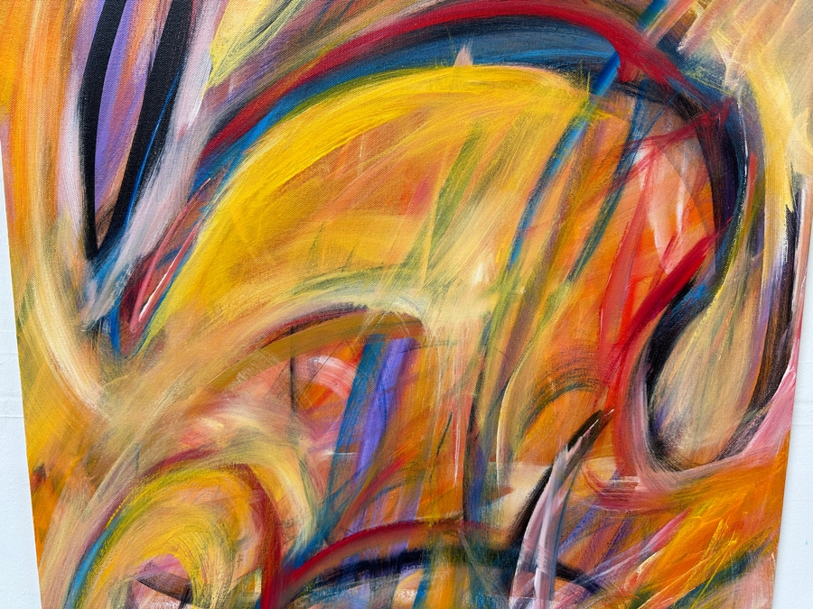 Gerrit Greve (1948-2024, Cardiff by the Sea, CA) Original Acrylic Painting On Canvas Titled 'Abstract Series' 2016 Signed Verso 24 X 36 Estimate $800 - $1,100 [Photo 3]