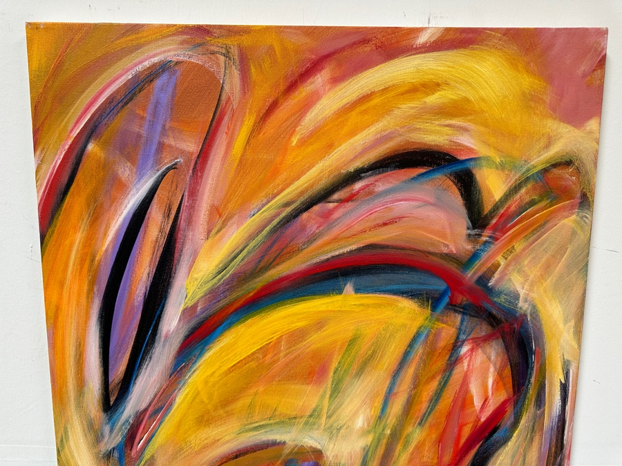 Gerrit Greve (1948-2024, Cardiff by the Sea, CA) Original Acrylic Painting On Canvas Titled 'Abstract Series' 2016 Signed Verso 24 X 36 Estimate $800 - $1,100 [Photo 5]