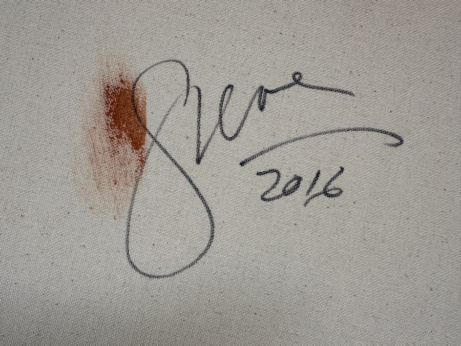 Gerrit Greve (1948-2024, Cardiff by the Sea, CA) Original Acrylic Painting On Canvas Titled 'Abstract Series' 2016 Signed Verso 24 X 36 Estimate $800 - $1,100 [Photo 7]