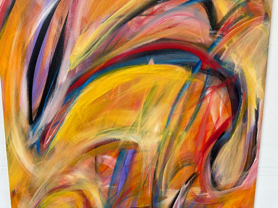 Gerrit Greve (1948-2024, Cardiff by the Sea, CA) Original Acrylic Painting On Canvas Titled 'Abstract Series' 2016 Signed Verso 24 X 36 Estimate $800 - $1,100 [Photo 4]