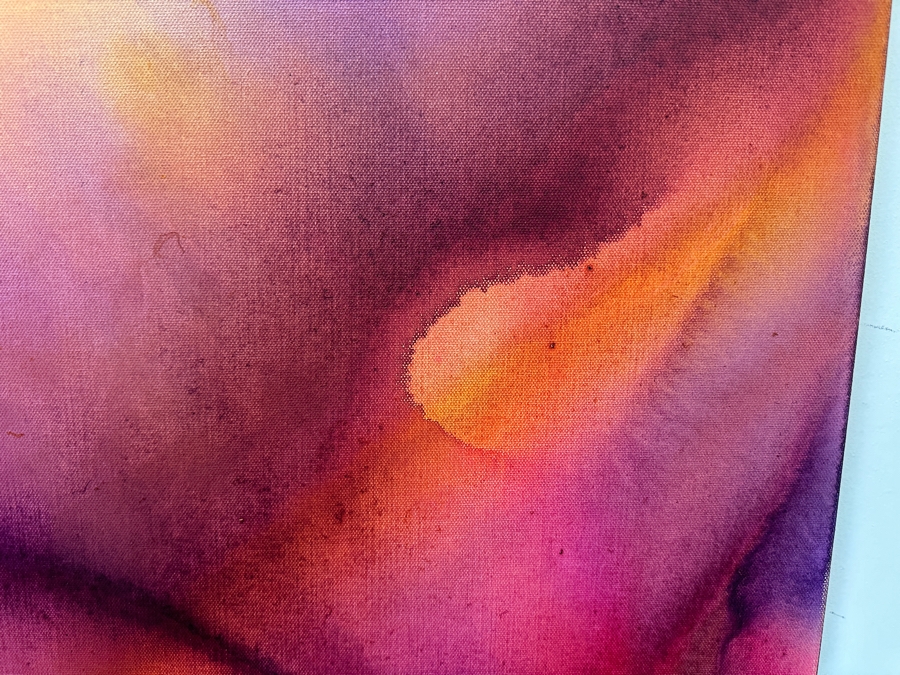 Gerrit Greve (1948-2024, Cardiff by the Sea, CA) Original Acrylic Painting On Canvas Titled 'Abstract Flower Series' 2020 Signed Verso 24 X 30 Estimate $700 - $900 [Photo 5]