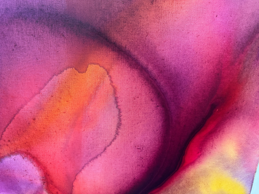 Gerrit Greve (1948-2024, Cardiff by the Sea, CA) Original Acrylic Painting On Canvas Titled 'Abstract Flower Series' 2020 Signed Verso 24 X 30 Estimate $700 - $900 [Photo 4]