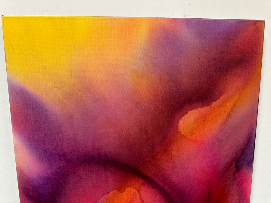 Gerrit Greve (1948-2024, Cardiff by the Sea, CA) Original Acrylic Painting On Canvas Titled 'Abstract Flower Series' 2020 Signed Verso 24 X 30 Estimate $700 - $900 [Photo 6]