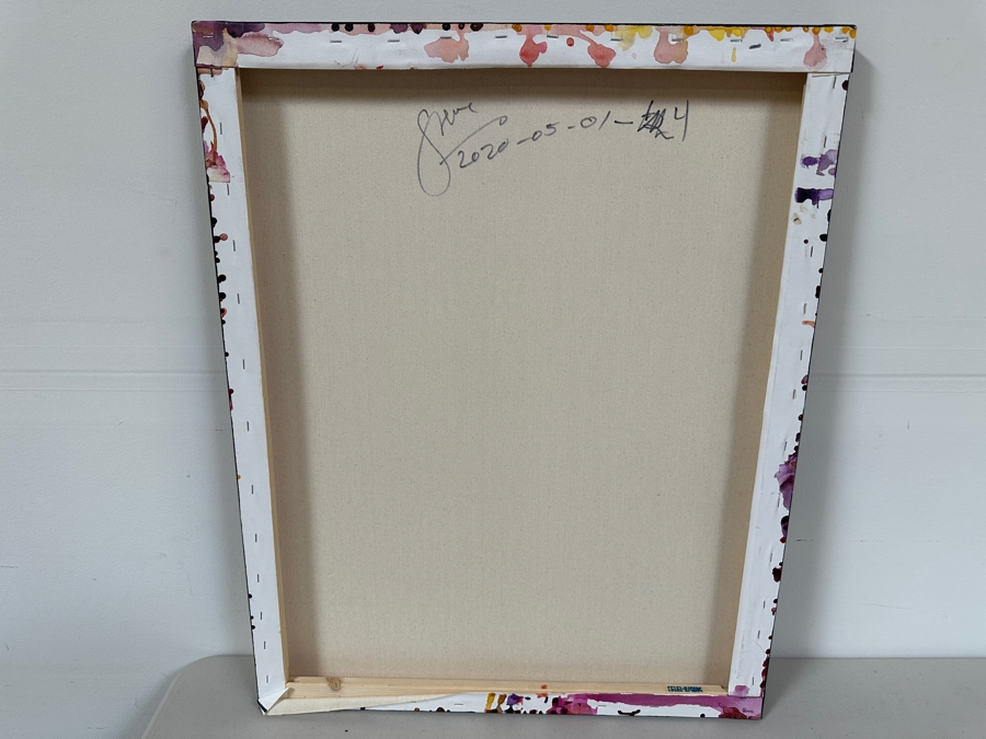 Gerrit Greve (1948-2024, Cardiff by the Sea, CA) Original Acrylic Painting On Canvas Titled 'Abstract Flower Series' 2020 Signed Verso 24 X 30 Estimate $700 - $900 [Photo 3]