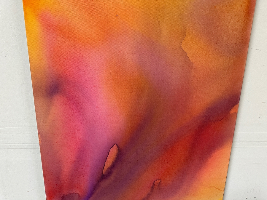 Gerrit Greve (1948-2024, Cardiff by the Sea, CA) Original Acrylic Painting On Canvas Titled 'Abstract Flower Series' 2020 Signed Verso 24 X 30 Estimate $700 - $900 [Photo 4]