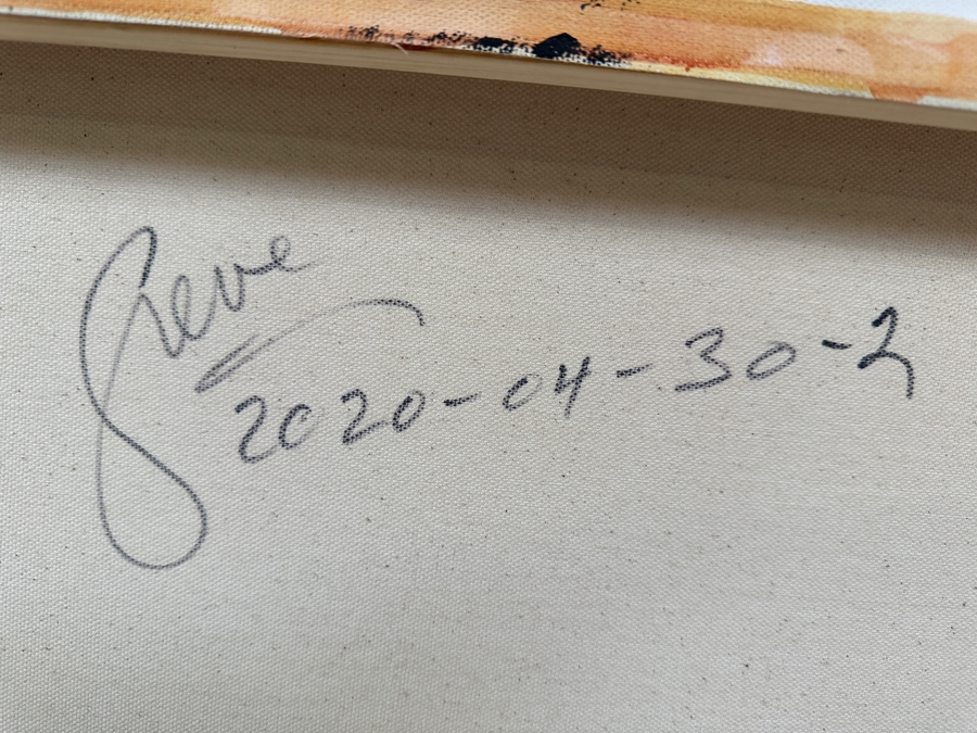 Gerrit Greve (1948-2024, Cardiff by the Sea, CA) Original Acrylic Painting On Canvas Titled 'Abstract Flower Series' 2020 Signed Verso 24 X 30 Estimate $700 - $900 [Photo 6]