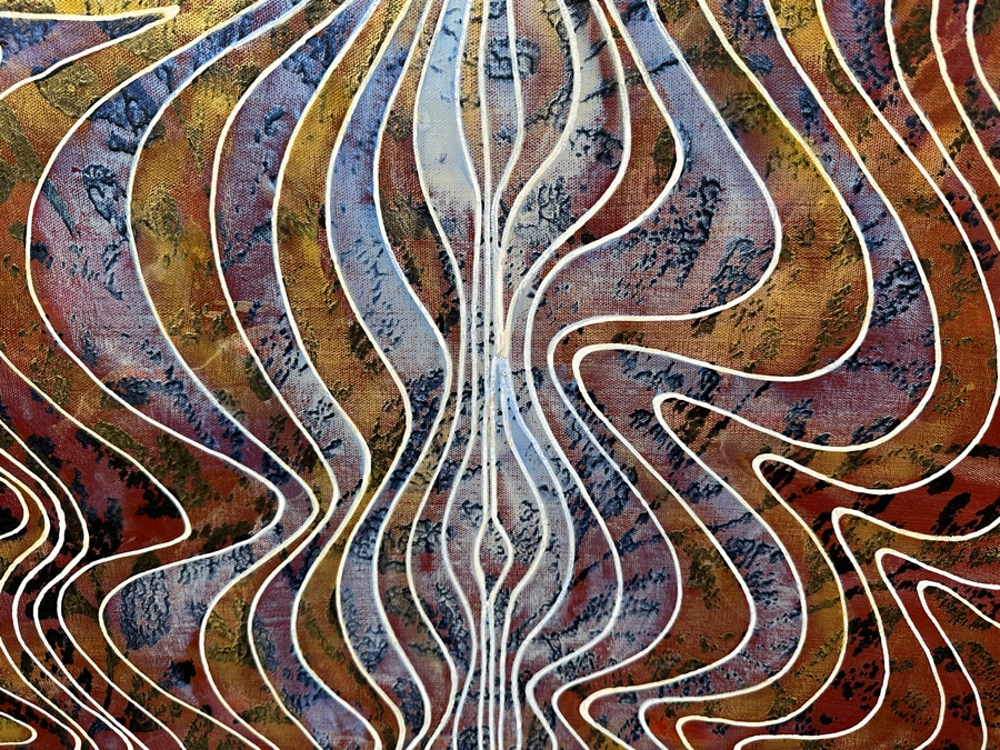 Gerrit Greve (1948-2024, Cardiff by the Sea, CA) Original Acrylic Painting On Canvas Titled 'Robes of the Priestess'  Signed Verso 30 X 24 Estimate $700 - $900 [Photo 3]