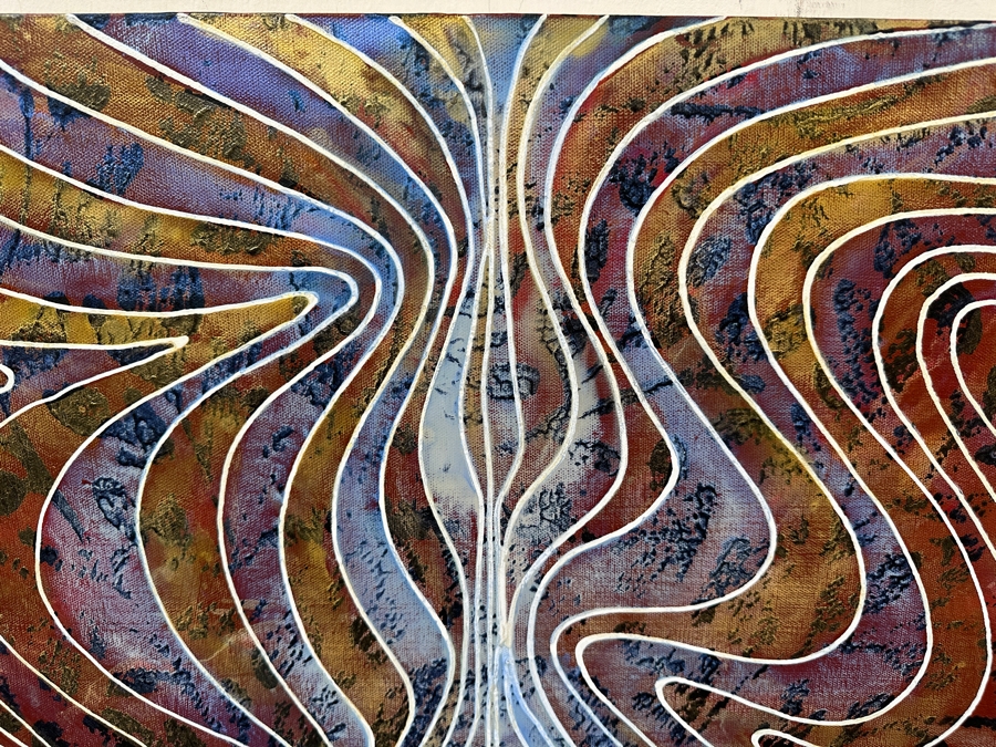 Gerrit Greve (1948-2024, Cardiff by the Sea, CA) Original Acrylic Painting On Canvas Titled 'Robes of the Priestess'  Signed Verso 30 X 24 Estimate $700 - $900 [Photo 4]