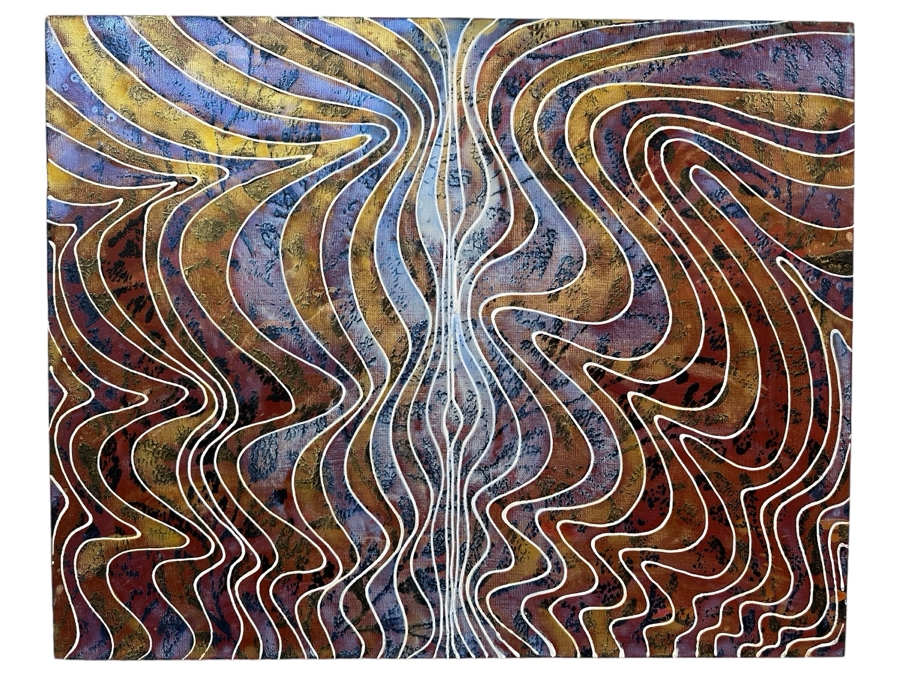 Gerrit Greve (1948-2024, Cardiff by the Sea, CA) Original Acrylic Painting On Canvas Titled 'Robes of the Priestess'  Signed Verso 30 X 24 Estimate $700 - $900 [Photo 1]