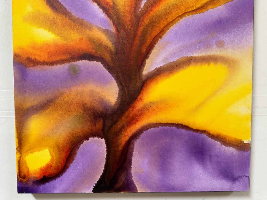 Gerrit Greve (1948-2024, Cardiff by the Sea, CA) Original Acrylic Painting On Canvas Titled 'Abstract Flower Series' 2020 Signed Verso 24 X 30 Estimate $700 - $900 [Photo 2]