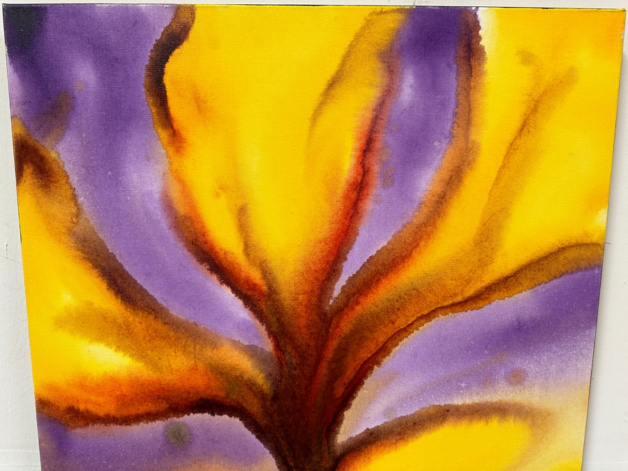 Gerrit Greve (1948-2024, Cardiff by the Sea, CA) Original Acrylic Painting On Canvas Titled 'Abstract Flower Series' 2020 Signed Verso 24 X 30 Estimate $700 - $900 [Photo 3]