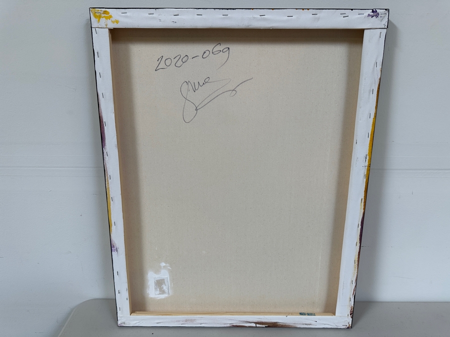 Gerrit Greve (1948-2024, Cardiff by the Sea, CA) Original Acrylic Painting On Canvas Titled 'Abstract Flower Series' 2020 Signed Verso 24 X 30 Estimate $700 - $900 [Photo 5]