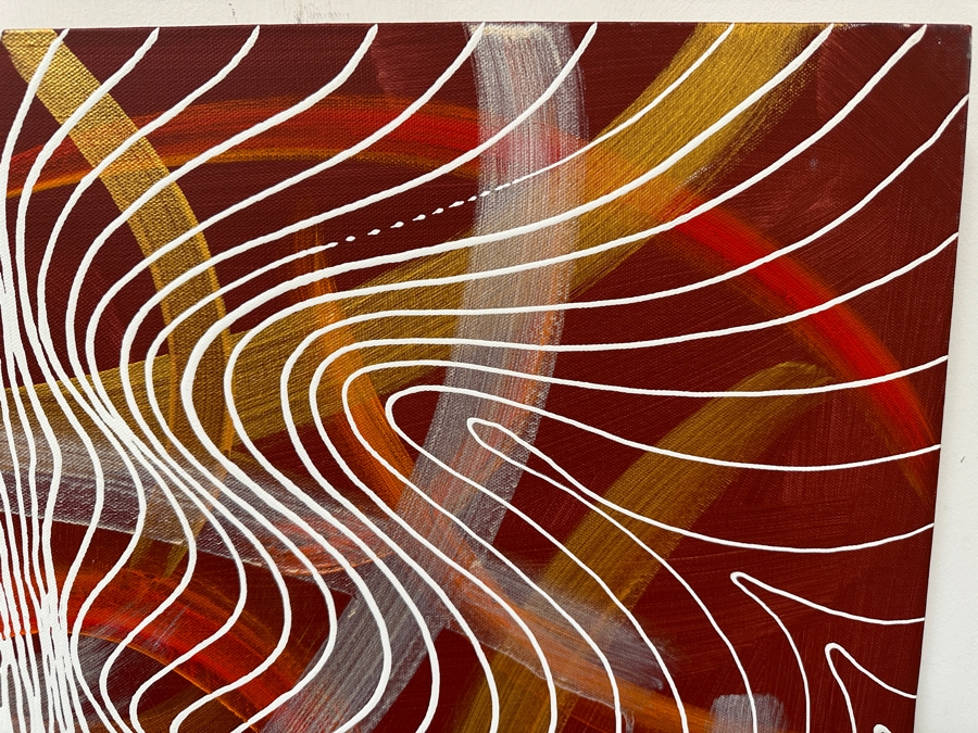 Gerrit Greve (1948-2024, Cardiff by the Sea, CA) Original Acrylic Painting On Canvas Titled 'Tomorrow 2 - Journey 235'  Signed Verso 30 X 24 Estimate $700 - $900 [Photo 5]