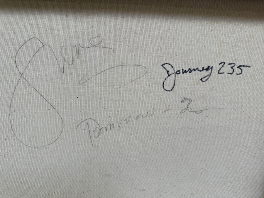 Gerrit Greve (1948-2024, Cardiff by the Sea, CA) Original Acrylic Painting On Canvas Titled 'Tomorrow 2 - Journey 235'  Signed Verso 30 X 24 Estimate $700 - $900 [Photo 9]