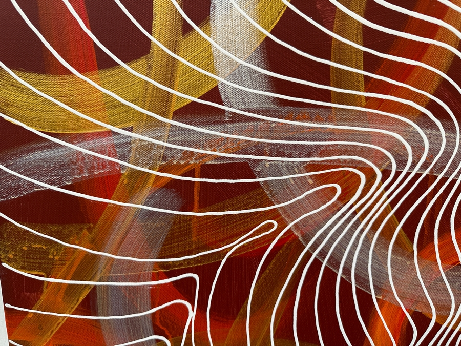 Gerrit Greve (1948-2024, Cardiff by the Sea, CA) Original Acrylic Painting On Canvas Titled 'Tomorrow 2 - Journey 235'  Signed Verso 30 X 24 Estimate $700 - $900 [Photo 6]