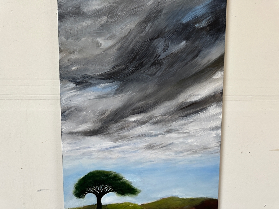 Gerrit Greve (1948-2024, Cardiff by the Sea, CA) Original Acrylic Painting On Canvas Titled 'Mindscape 012-B' 2004 Signed Verso 24 X 48 Estimate $1,200 - $1,500 [Photo 4]