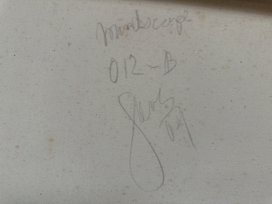 Gerrit Greve (1948-2024, Cardiff by the Sea, CA) Original Acrylic Painting On Canvas Titled 'Mindscape 012-B' 2004 Signed Verso 24 X 48 Estimate $1,200 - $1,500 [Photo 7]