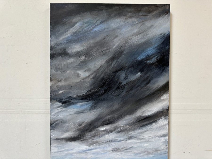 Gerrit Greve (1948-2024, Cardiff by the Sea, CA) Original Acrylic Painting On Canvas Titled 'Mindscape 012-B' 2004 Signed Verso 24 X 48 Estimate $1,200 - $1,500 [Photo 5]