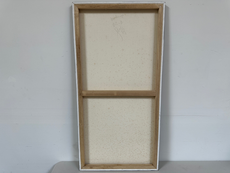 Gerrit Greve (1948-2024, Cardiff by the Sea, CA) Original Acrylic Painting On Canvas Titled 'Mindscape 012-B' 2004 Signed Verso 24 X 48 Estimate $1,200 - $1,500 [Photo 6]