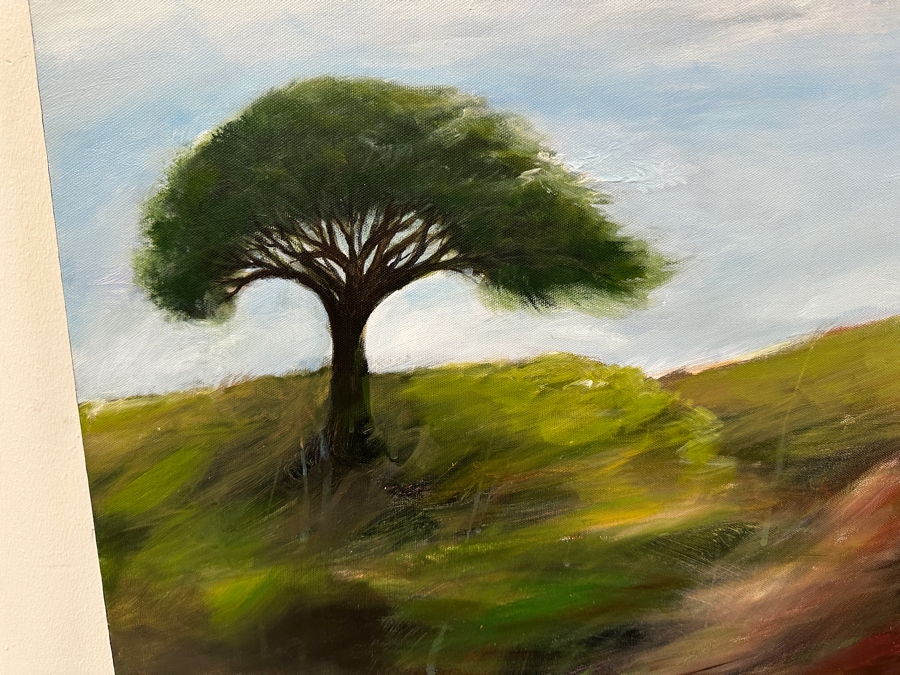 Gerrit Greve (1948-2024, Cardiff by the Sea, CA) Original Acrylic Painting On Canvas Titled 'Mindscape 012-B' 2004 Signed Verso 24 X 48 Estimate $1,200 - $1,500 [Photo 3]