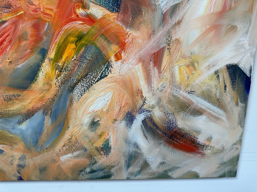 Gerrit Greve (1948-2024, Cardiff by the Sea, CA) Original Acrylic Painting On Canvas Titled 'Abstract Series 0082' 2006 Signed Bottom Left and Verso 48 X 24 Estimate $1,200 - $1,500 [Photo 5]