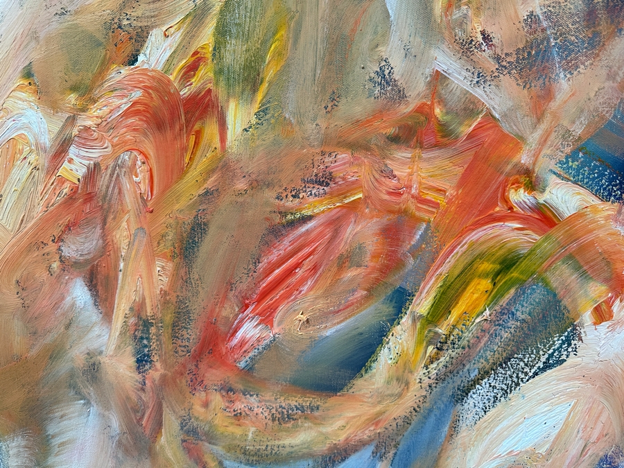 Gerrit Greve (1948-2024, Cardiff by the Sea, CA) Original Acrylic Painting On Canvas Titled 'Abstract Series 0082' 2006 Signed Bottom Left and Verso 48 X 24 Estimate $1,200 - $1,500 [Photo 3]