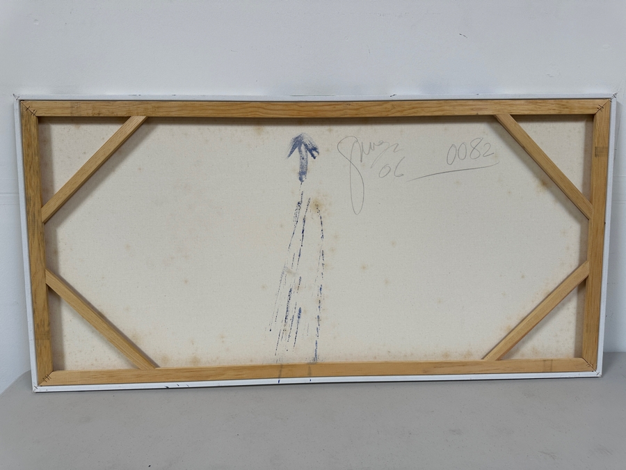 Gerrit Greve (1948-2024, Cardiff by the Sea, CA) Original Acrylic Painting On Canvas Titled 'Abstract Series 0082' 2006 Signed Bottom Left and Verso 48 X 24 Estimate $1,200 - $1,500 [Photo 8]