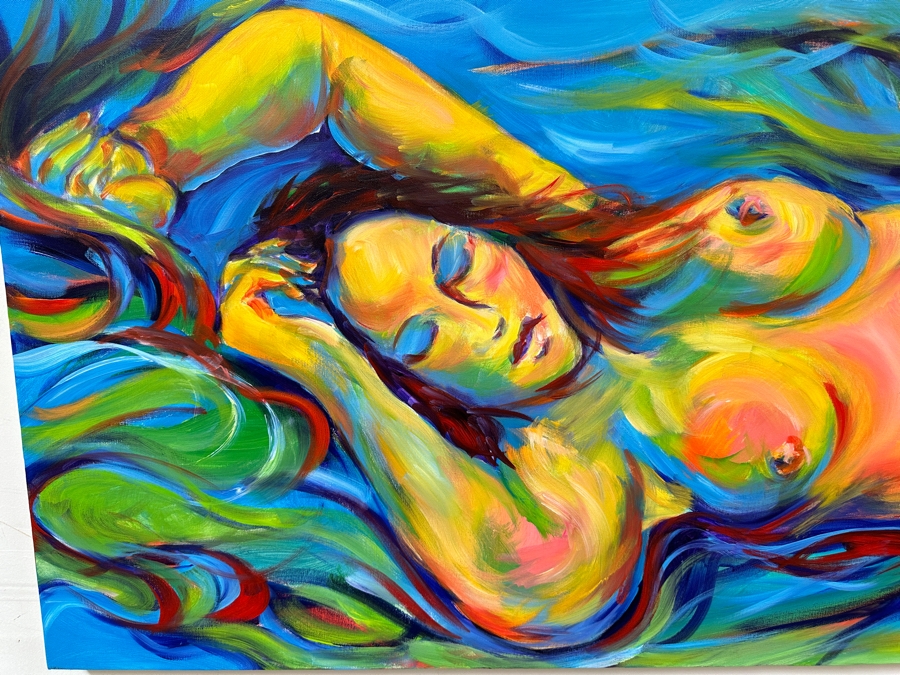 Gerrit Greve (1948-2024, Cardiff by the Sea, CA) Original Acrylic Painting On Canvas Titled 'Timeless 16' 2006 Signed Bottom Right and Verso 48 X 24 Estimate $1,200 - $1,500 [Photo 2]