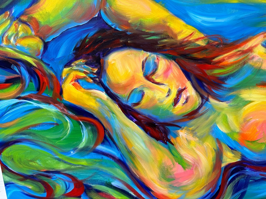 Gerrit Greve (1948-2024, Cardiff by the Sea, CA) Original Acrylic Painting On Canvas Titled 'Timeless 16' 2006 Signed Bottom Right and Verso 48 X 24 Estimate $1,200 - $1,500 [Photo 3]