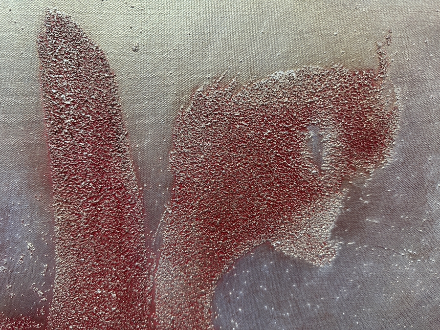 Gerrit Greve (1948-2024, Cardiff by the Sea, CA) Original Acrylic And Sand Painting On Canvas Titled 'Language of Asis Minor' 2006 Signed Verso 48 X 24 Estimate $1,200 - $1,500 [Photo 6]