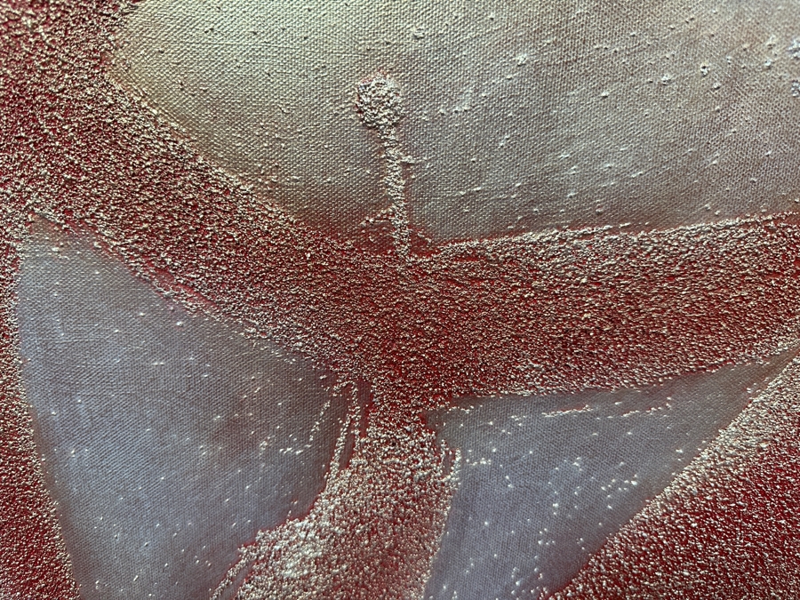 Gerrit Greve (1948-2024, Cardiff by the Sea, CA) Original Acrylic And Sand Painting On Canvas Titled 'Language of Asis Minor' 2006 Signed Verso 48 X 24 Estimate $1,200 - $1,500 [Photo 8]