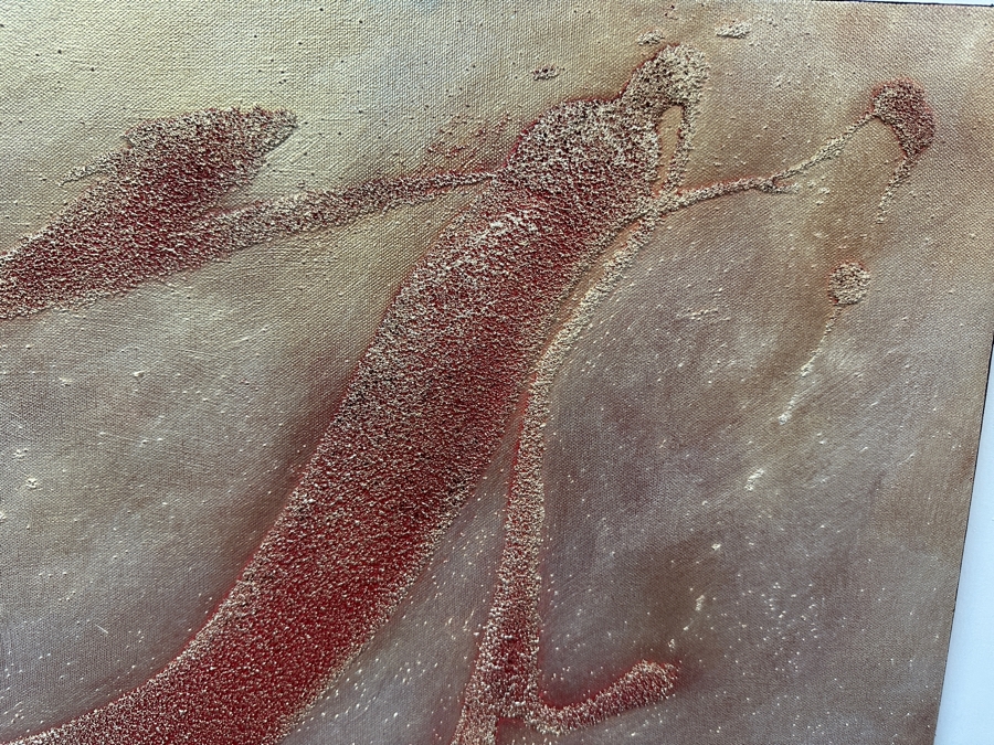 Gerrit Greve (1948-2024, Cardiff by the Sea, CA) Original Acrylic And Sand Painting On Canvas Titled 'Language of Asis Minor' 2006 Signed Verso 48 X 24 Estimate $1,200 - $1,500 [Photo 5]