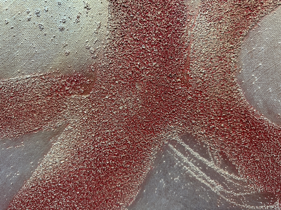 Gerrit Greve (1948-2024, Cardiff by the Sea, CA) Original Acrylic And Sand Painting On Canvas Titled 'Language of Asis Minor' 2006 Signed Verso 48 X 24 Estimate $1,200 - $1,500 [Photo 7]