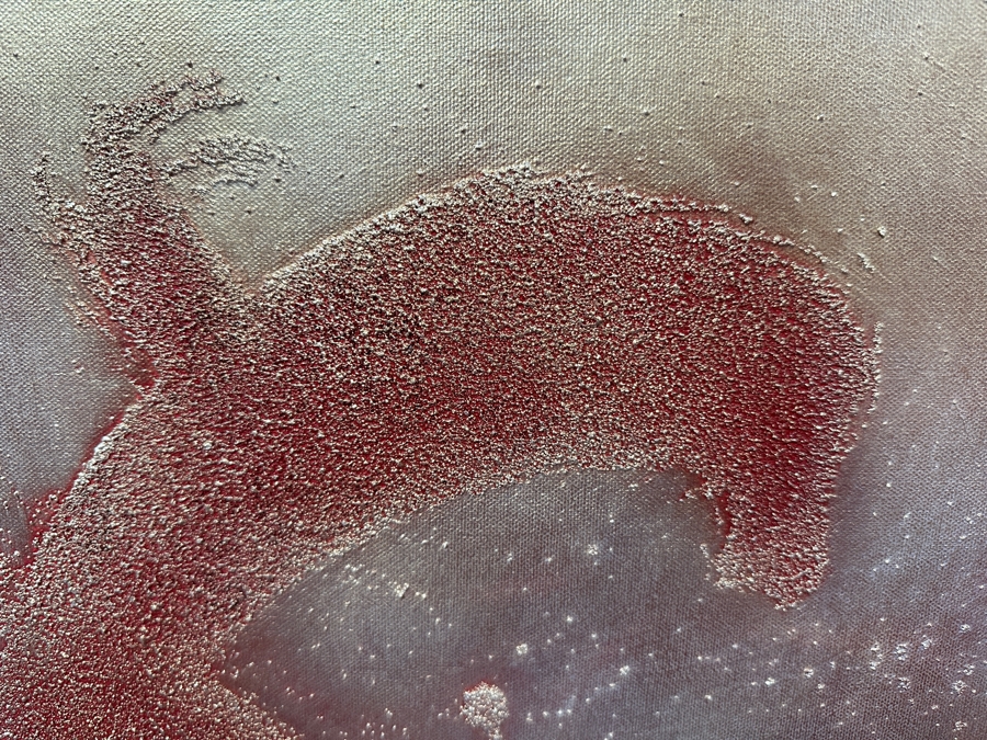 Gerrit Greve (1948-2024, Cardiff by the Sea, CA) Original Acrylic And Sand Painting On Canvas Titled 'Language of Asis Minor' 2006 Signed Verso 48 X 24 Estimate $1,200 - $1,500 [Photo 9]