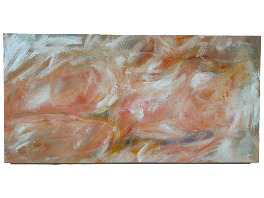 Gerrit Greve (1948-2024, Cardiff by the Sea, CA) Original Acrylic Painting On Canvas Titled 'Abstract Series 0077' 2006 Signed Verso 48 X 24 Estimate $1,200 - $1,500 [Photo 1]