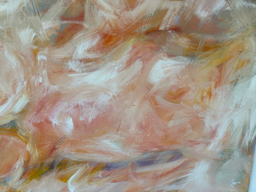 Gerrit Greve (1948-2024, Cardiff by the Sea, CA) Original Acrylic Painting On Canvas Titled 'Abstract Series 0077' 2006 Signed Verso 48 X 24 Estimate $1,200 - $1,500 [Photo 4]