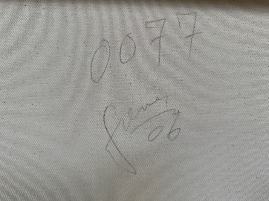 Gerrit Greve (1948-2024, Cardiff by the Sea, CA) Original Acrylic Painting On Canvas Titled 'Abstract Series 0077' 2006 Signed Verso 48 X 24 Estimate $1,200 - $1,500 [Photo 7]