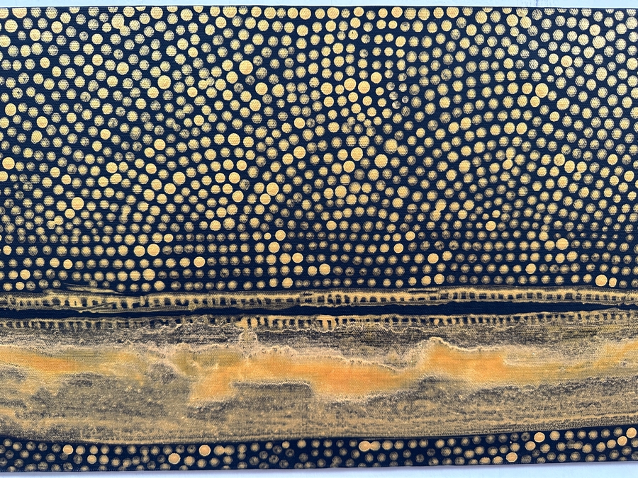 Gerrit Greve (1948-2024, Cardiff by the Sea, CA) Original Acrylic Painting On Canvas Titled 'Spirit Boat Series - Voyage 72' 2011 Signed Verso 36 X 12 Estimate $400 - $600 [Photo 3]