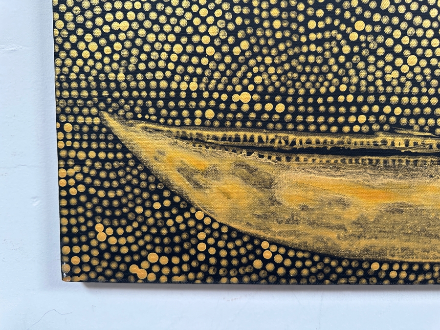 Gerrit Greve (1948-2024, Cardiff by the Sea, CA) Original Acrylic Painting On Canvas Titled 'Spirit Boat Series - Voyage 72' 2011 Signed Verso 36 X 12 Estimate $400 - $600 [Photo 2]