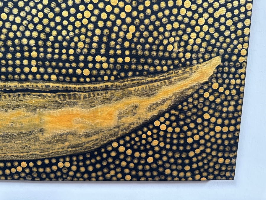 Gerrit Greve (1948-2024, Cardiff by the Sea, CA) Original Acrylic Painting On Canvas Titled 'Spirit Boat Series - Voyage 72' 2011 Signed Verso 36 X 12 Estimate $400 - $600 [Photo 5]