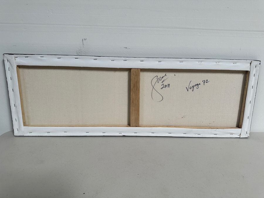 Gerrit Greve (1948-2024, Cardiff by the Sea, CA) Original Acrylic Painting On Canvas Titled 'Spirit Boat Series - Voyage 72' 2011 Signed Verso 36 X 12 Estimate $400 - $600 [Photo 6]