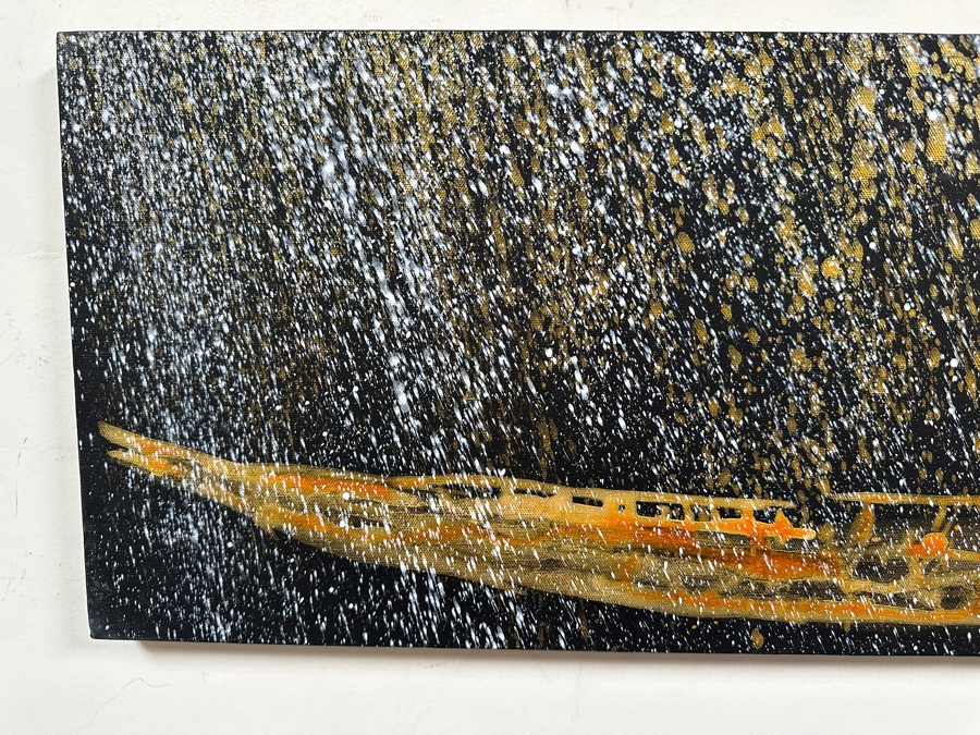 Gerrit Greve (1948-2024, Cardiff by the Sea, CA) Original Acrylic Painting On Canvas Titled 'Spirit Boat Series - Voyage 43' 2010 Signed Verso 36 X 12 Estimate $400 - $600 [Photo 2]