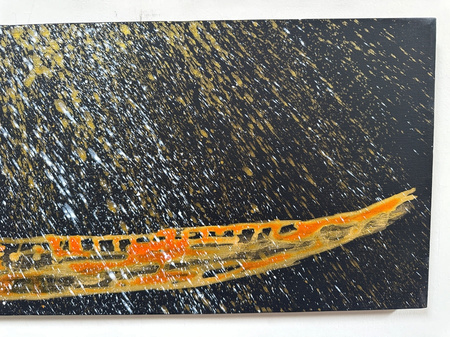 Gerrit Greve (1948-2024, Cardiff by the Sea, CA) Original Acrylic Painting On Canvas Titled 'Spirit Boat Series - Voyage 43' 2010 Signed Verso 36 X 12 Estimate $400 - $600 [Photo 4]