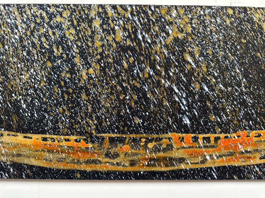Gerrit Greve (1948-2024, Cardiff by the Sea, CA) Original Acrylic Painting On Canvas Titled 'Spirit Boat Series - Voyage 43' 2010 Signed Verso 36 X 12 Estimate $400 - $600 [Photo 3]