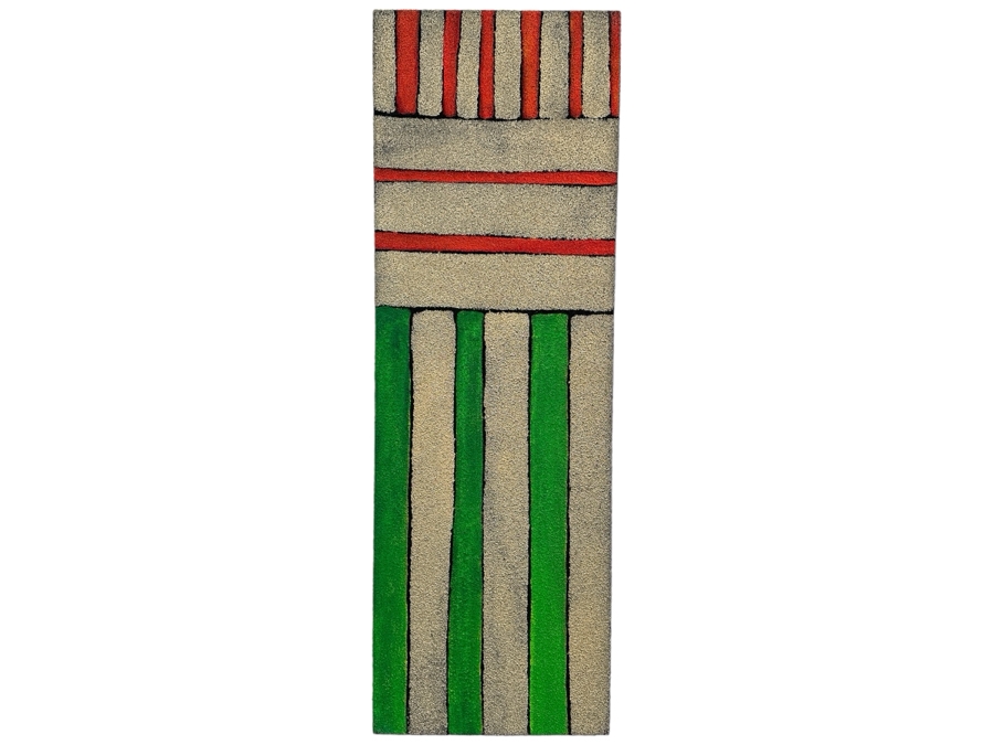 Gerrit Greve (1948-2024, Cardiff by the Sea, CA) Original Acrylic Painting On Canvas Titled 'Architecture 5' 2014 Signed Verso 12 X 36 Estimate $400 - $600