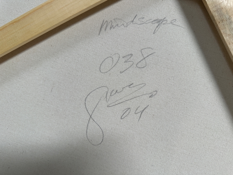 Gerrit Greve (1948-2024, Cardiff by the Sea, CA) Original Acrylic Painting On Canvas Titled 'Mindscape 038' 2004 Signed Verso 30 X 30 Estimate $900 - $1,200 [Photo 6]